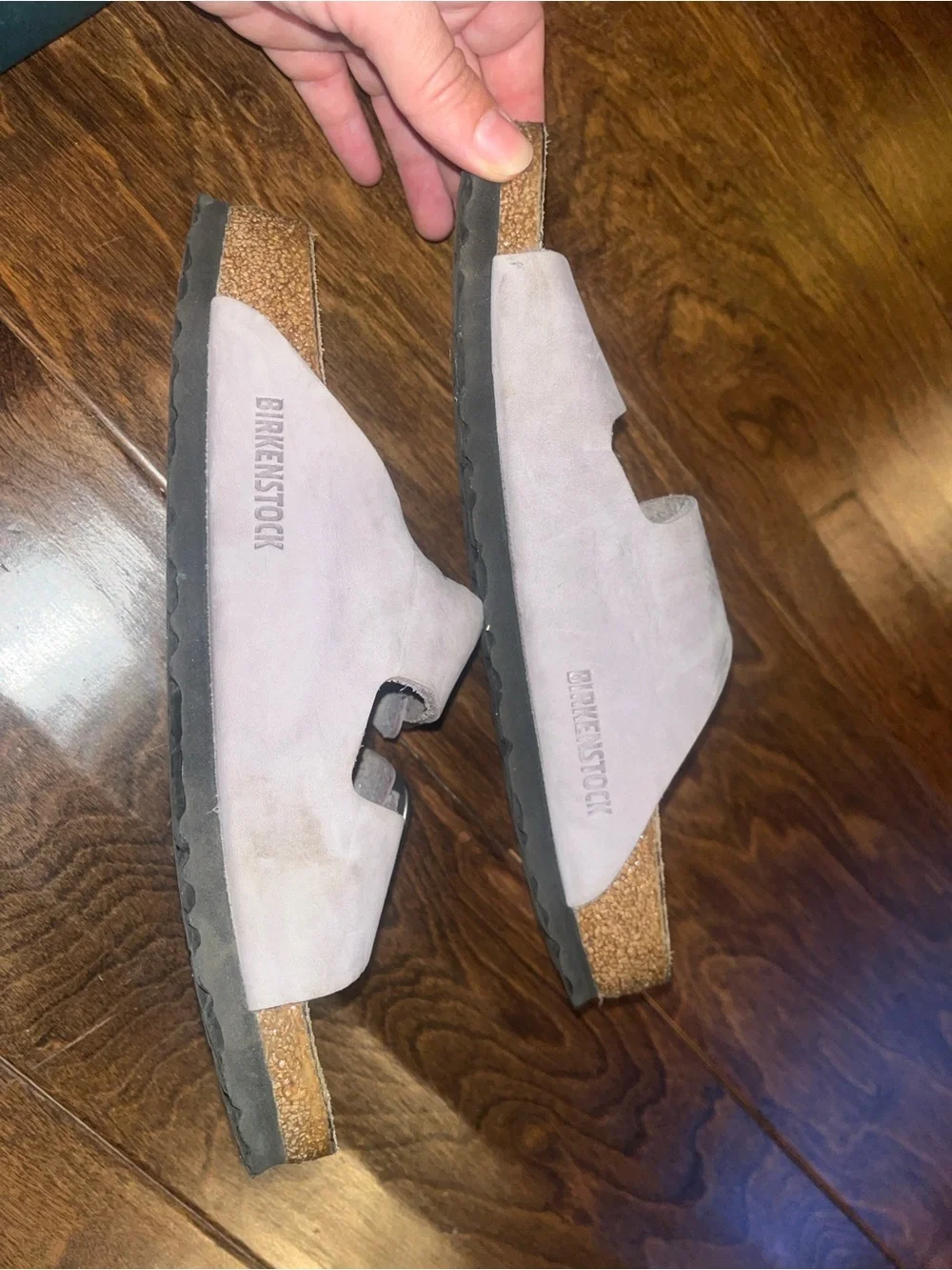 Lilac Birkenstock Purple Fog Barely worn Arizona Big Buckle 38 Ladies 7